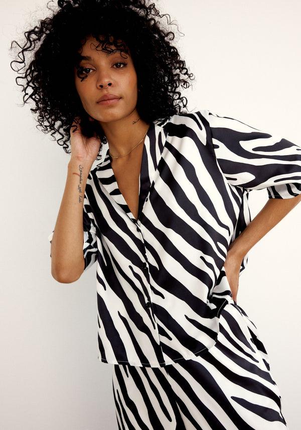 blush lingerie Chemisette En Satin After Hours Pour Femmes Zébré