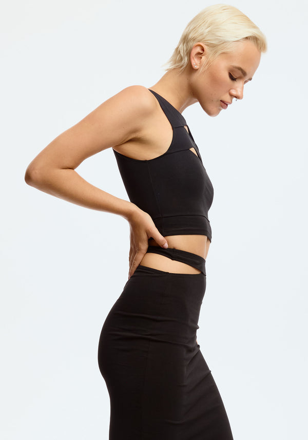 Blush Lingerie Débardeur Court Nova Pour Femmes Noir