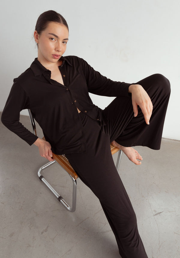 blush lingerie Ensemble Pyjama Long En Modal Unplug Pour Femmes Noir