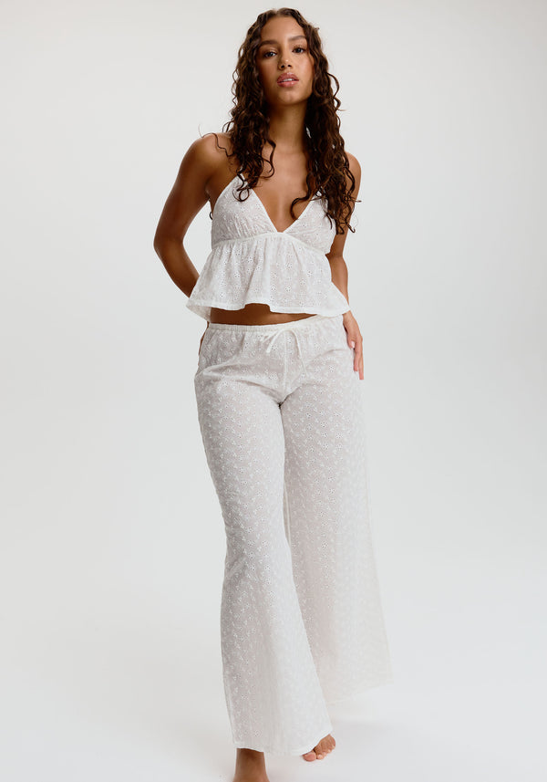 blush lingerie Pantalon À Broderie Anglaise Wander Pour Femmes Blanc