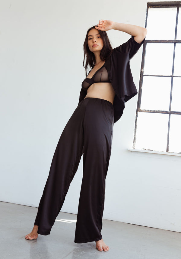 blush lingerie Pantalon En Satin After Hours Pour Femmes Onyx