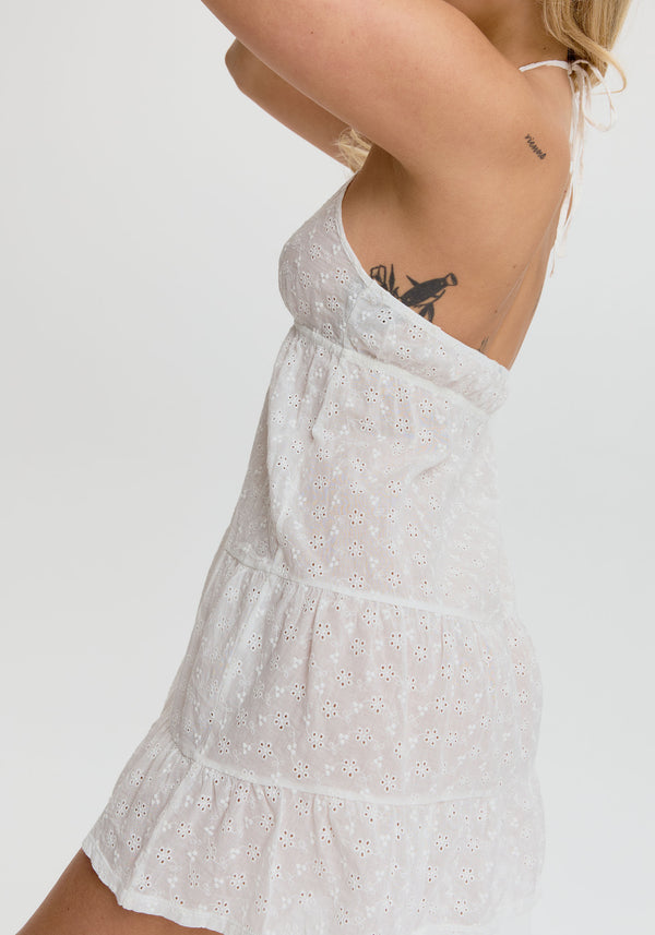 Blush Lingerie Robe Licou À Broderie Anglaise Wander Pour Femmes Blanc