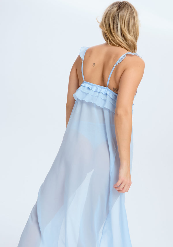 Blush Lingerie Robe Longue Marilou X Blush Pour Femmes Bleu Ciel