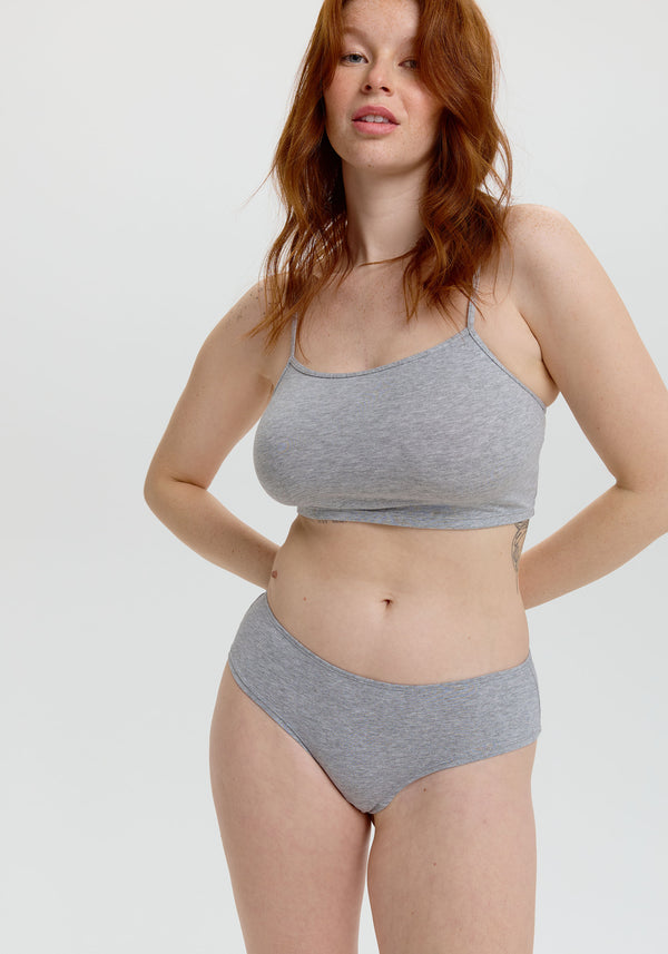 Blush Lingerie Shorty The Cotton Pour Femmes Gris Chiné