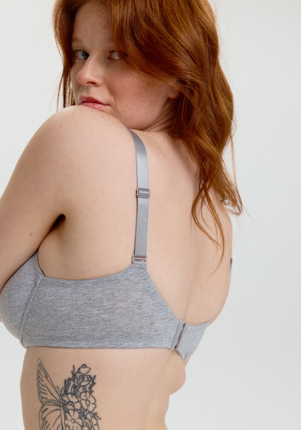 Blush Lingerie Soutien-Gorge Moulé Non-Doublé The Cotton Pour Femmes Gris Chiné