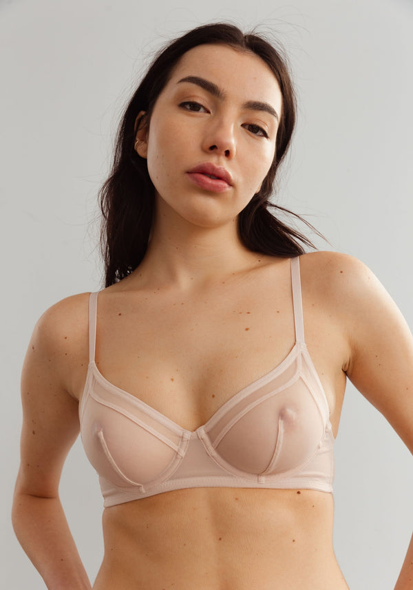 blush lingerie Soutien-Gorge Non-Doublé Celeste Pour Femmes Rose Voilé