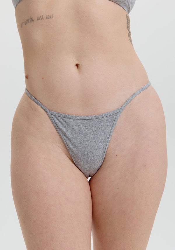 blush lingerie String The Cotton Pour Femmes Gris Chiné blush lingerie String The Cotton Pour Femmes Gris Chiné