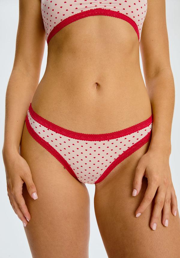 blush lingerie Tanga À Bordure De Dentelle The Micro Pour Femmes Coeurs