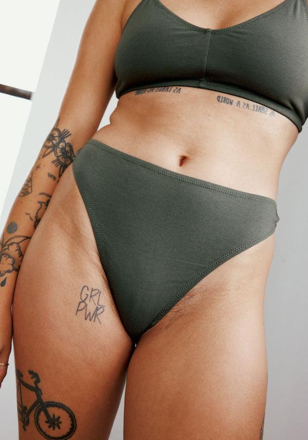 blush lingerie Tanga Échancré The Cotton Pour Femmes Vert Forêt