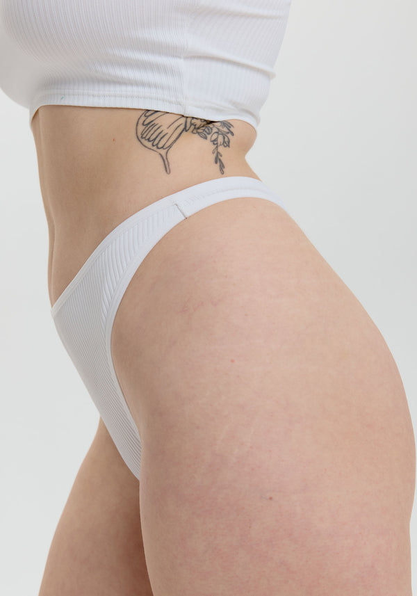 Blush Lingerie Tanga Échancré The Rib Pour Femmes Blanc