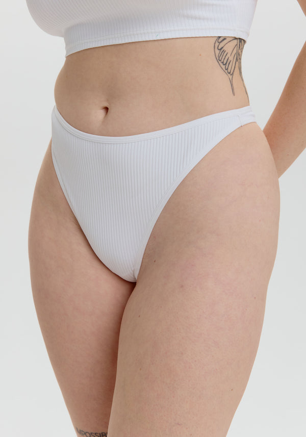 Blush Lingerie Tanga Échancré The Rib Pour Femmes Blanc