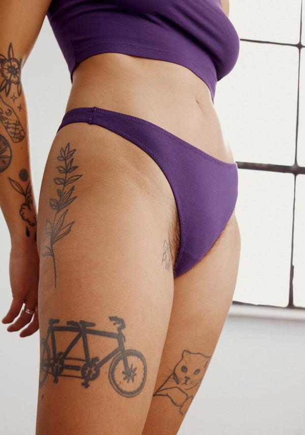 blush lingerie Tanga Taille Basse The Cotton Pour Femmes Aubergine