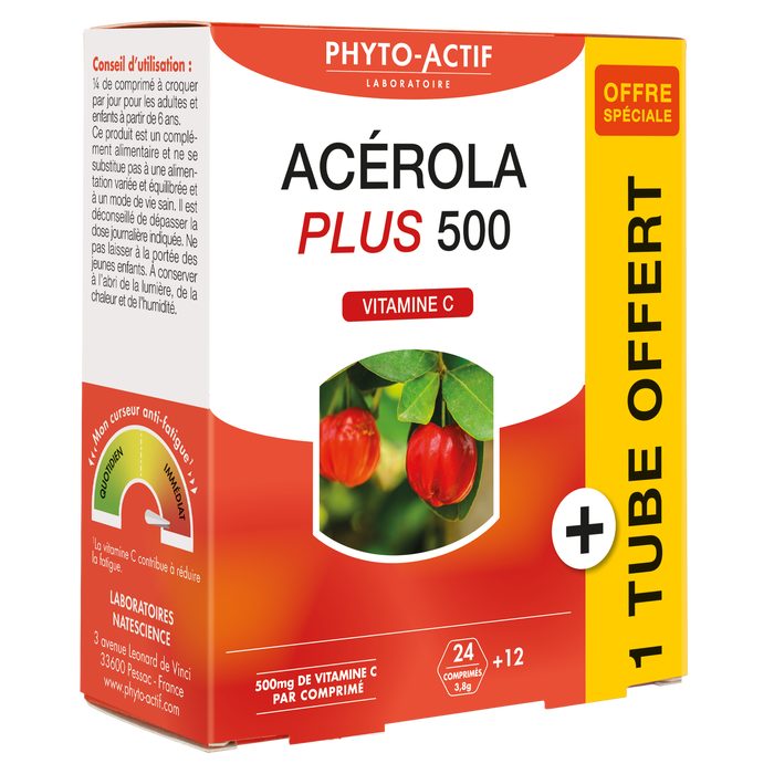 Boho Cosmetics Acérola Plus 500 24 Cps + 12 Cps Offerts