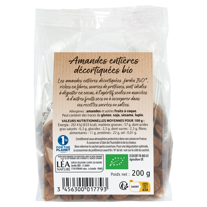 Boho Cosmetics Amandes Entières Décortiquées - Bio - Jardin BiO étic