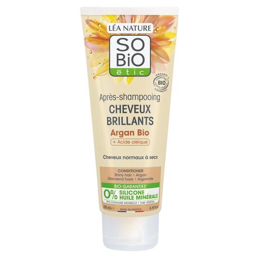 boho cosmetics Après-shampooing cheveux brillants Argan bio et Acide oléique - SO'BiO étic
