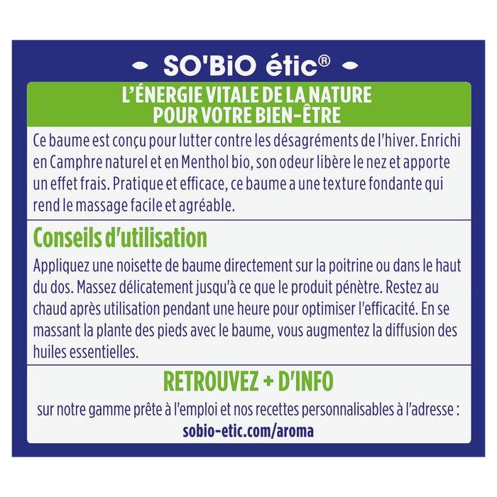Boho Cosmetics Baume Respiratoire Spécial Hiver - SO'BiO étic