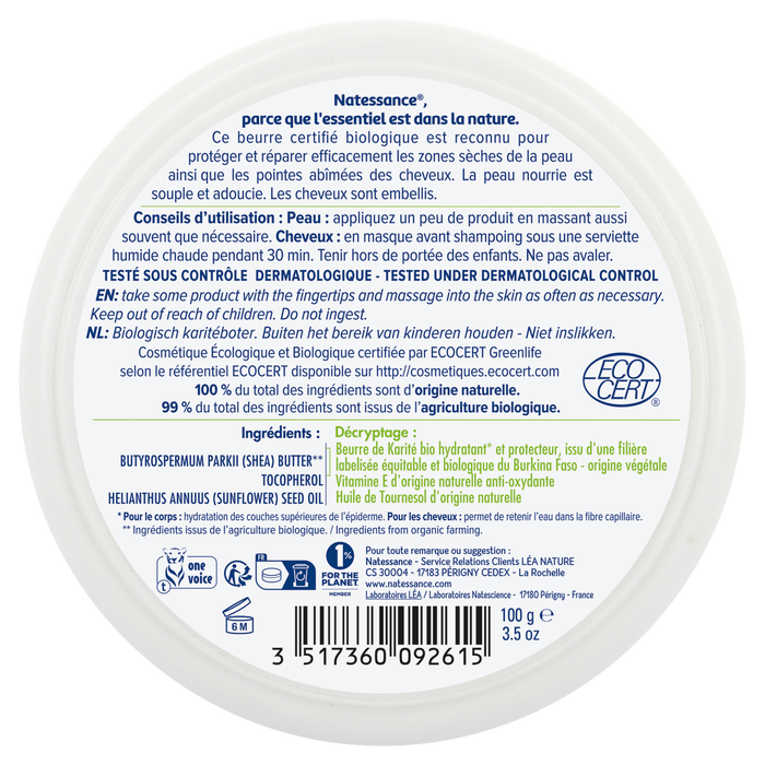 Boho Cosmetics Beurre De Karité BiO - Protège Et Répare - Natessance