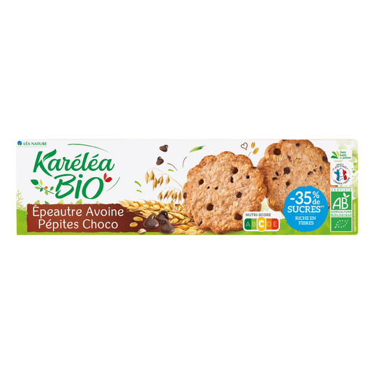 boho cosmetics Biscuits Épeautre Avoine pépites Bio réduits en sucres 125g - Karéléa