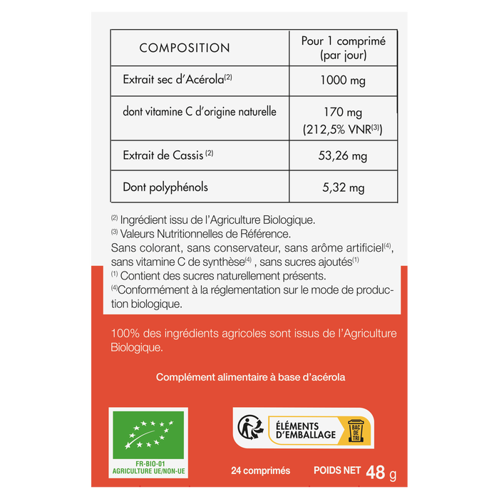 Boho Cosmetics Acérola Bio 1000 Sans Sucres