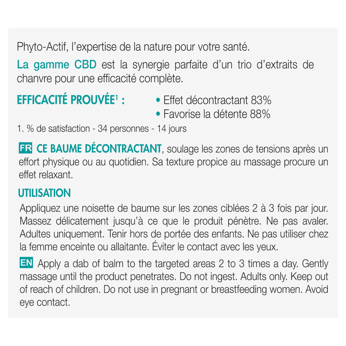 Boho Cosmetics Baume Décontractant CBD - Phyto-Actif