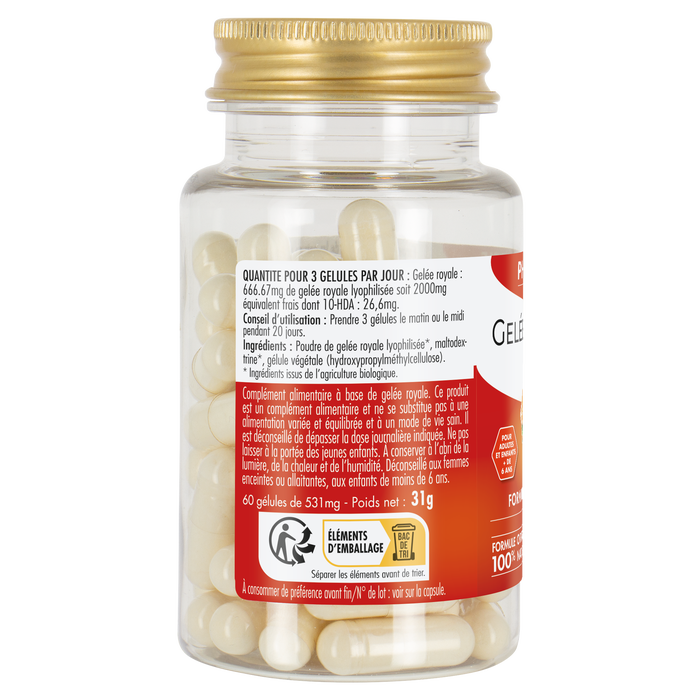 Boho Cosmetics Gélules Gelée Royale Bio 2000 Mg