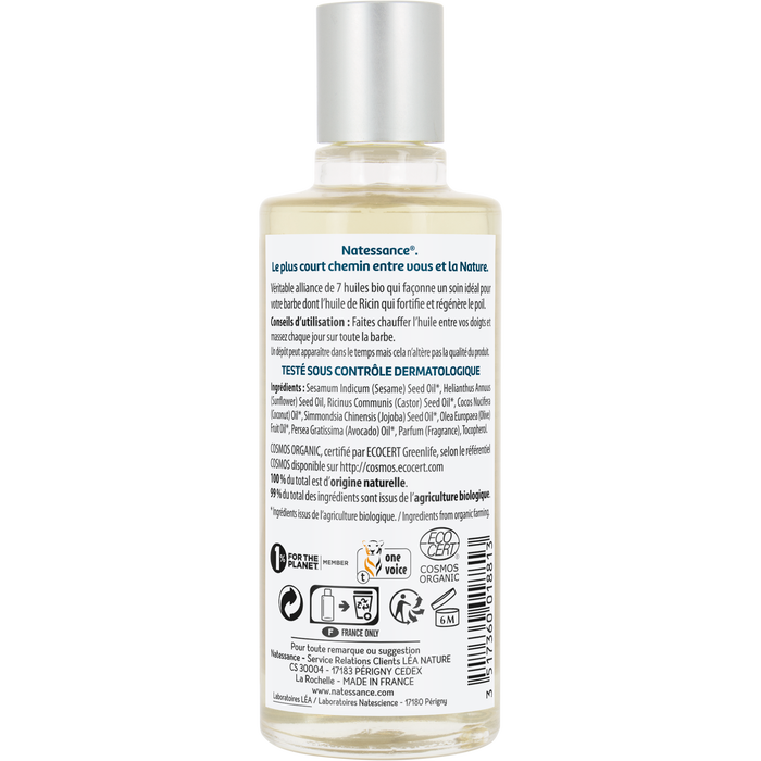 Boho Cosmetics Huile à Barbe Ricin Bio - Natessance