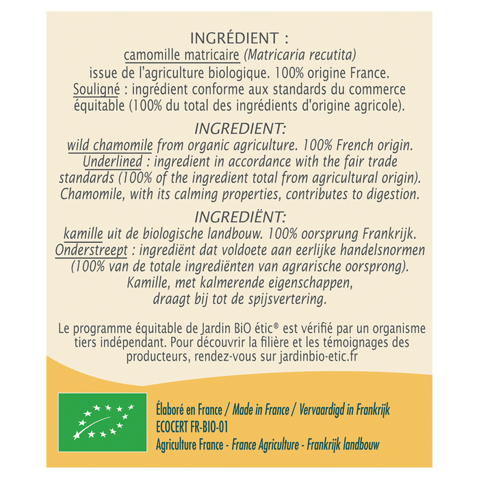 Boho Cosmetics Infusion Camomille - Jardin Bio Étic