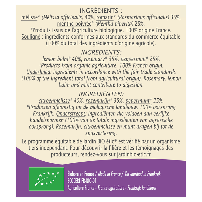 Boho Cosmetics Infusion Digestion - Jardin Bio Étic