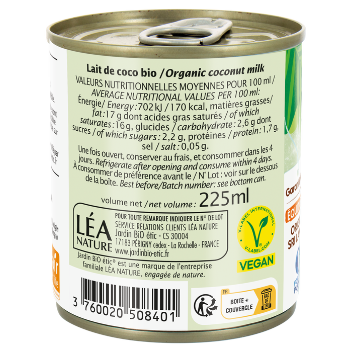 Boho Cosmetics Lait De Coco Bio - Jardin Bio Étic