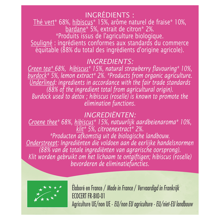 Boho Cosmetics Thé Vert Détox Bio - Jardin Bio Étic