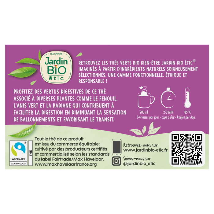 Boho Cosmetics Thé Vert Digestion - Jardin Bio Étic