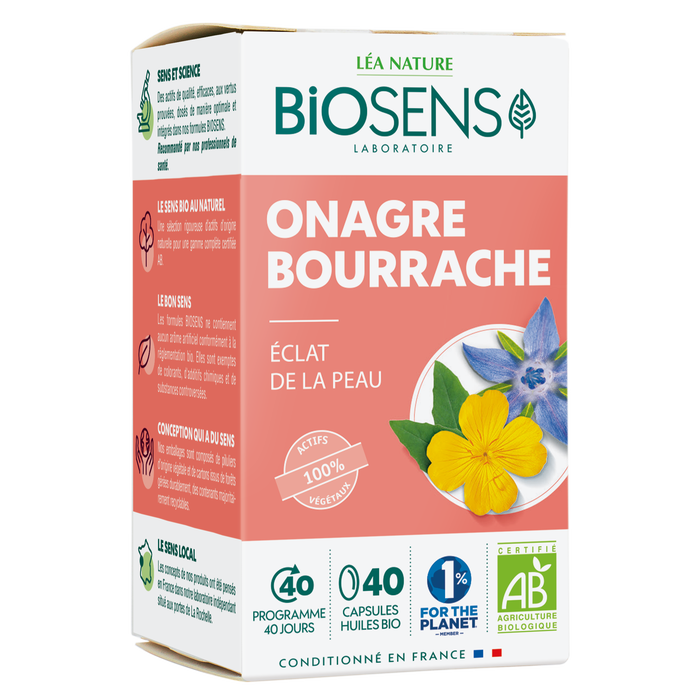 Boho Cosmetics Capsule Onagre Bourrache Eclat De La Peau 40 Caps - Biosens