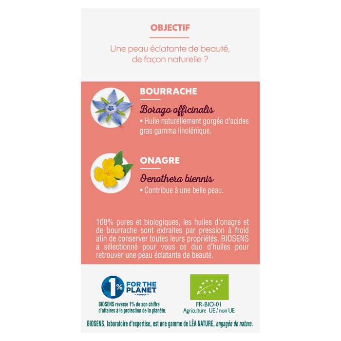 Boho Cosmetics Capsule Onagre Bourrache Eclat De La Peau 40 Caps - Biosens