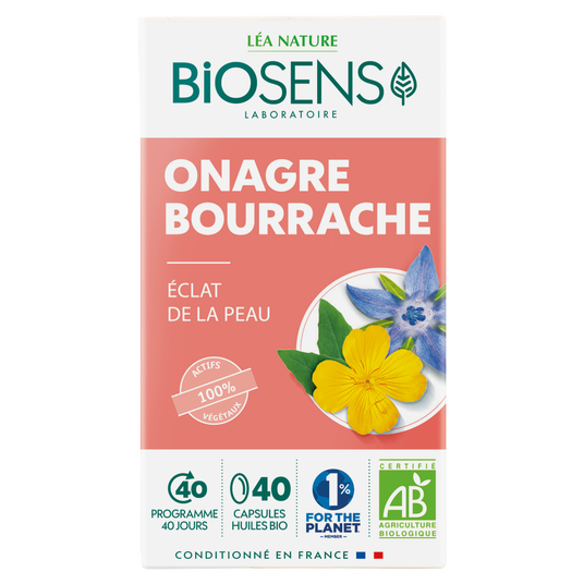 boho cosmetics Capsule Onagre Bourrache Eclat de la peau 40 caps - Biosens