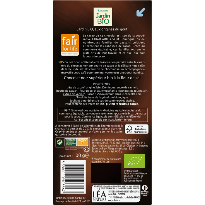 Boho Cosmetics Chocolat Noir Gourmand Pointe De Fleur De Sel - Jardin Bio Étic