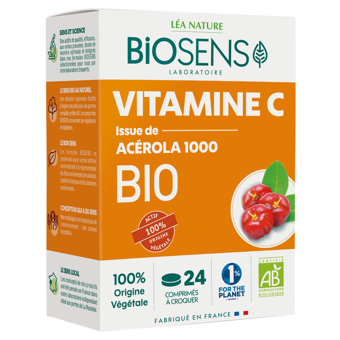 Boho Cosmetics Comprimés à Croquer Vitamine C Bio Acérola 500 - Biosens
