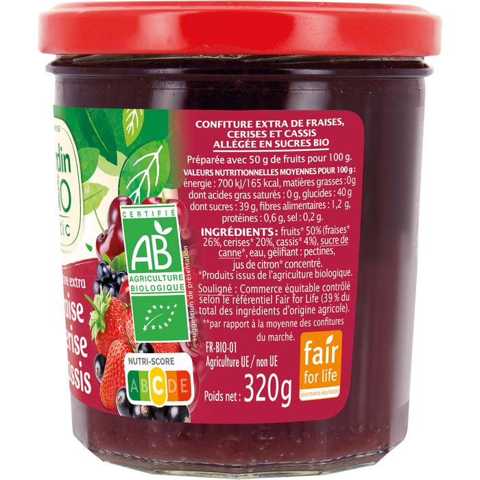 Boho Cosmetics Confiture Extra Fraise Cerise Cassis Bio - Jardin Bio Étic