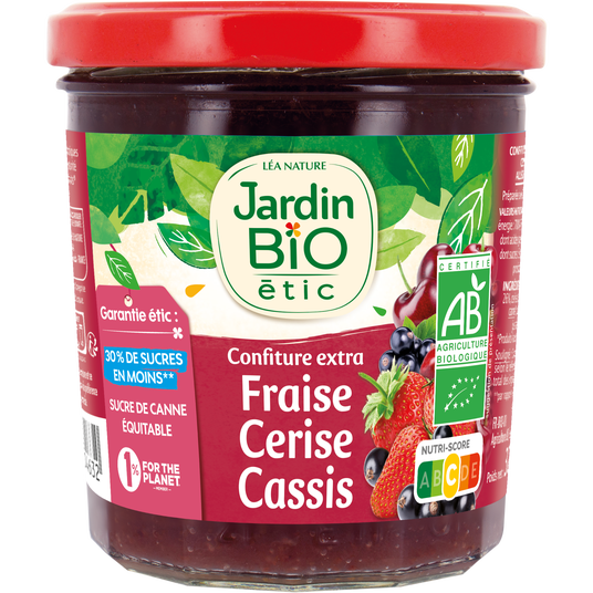 boho cosmetics Confiture extra Fraise Cerise Cassis bio - Jardin Bio Étic
