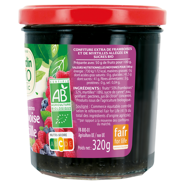 Boho Cosmetics Confiture Extra Framboise Myrtille - Bio 320g - Jardin BiO étic