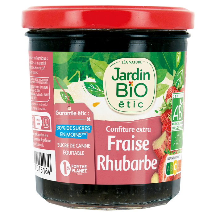 Boho Cosmetics Confiture Extra Rhubarbe Fraise - Bio 320g - Jardin BiO étic