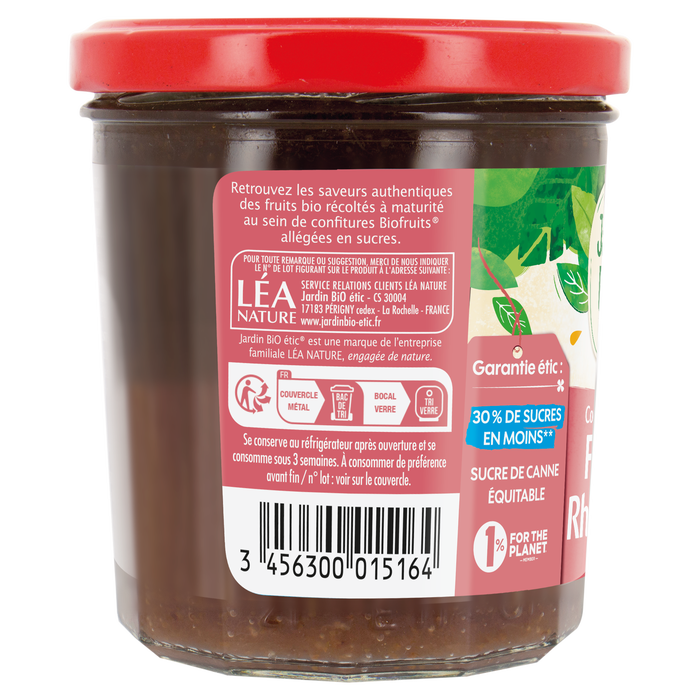 Boho Cosmetics Confiture Extra Rhubarbe Fraise - Bio 320g - Jardin BiO étic