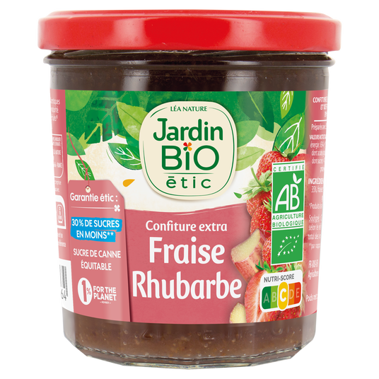 boho cosmetics Confiture extra Rhubarbe Fraise - bio 320g - Jardin BiO étic