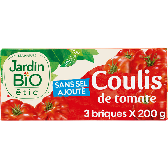 boho cosmetics Coulis de tomate sans sel ajouté - Lot de 3 - Jardin Bio Étic