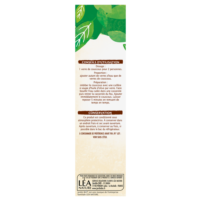 Boho Cosmetics Couscous Complet Grain Moyen Bio - Jardin Bio Étic