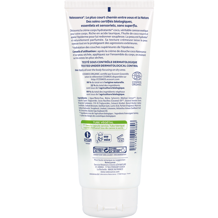 Boho Cosmetics Crème Corps Hydratante Coco - NATESSANCE BIO