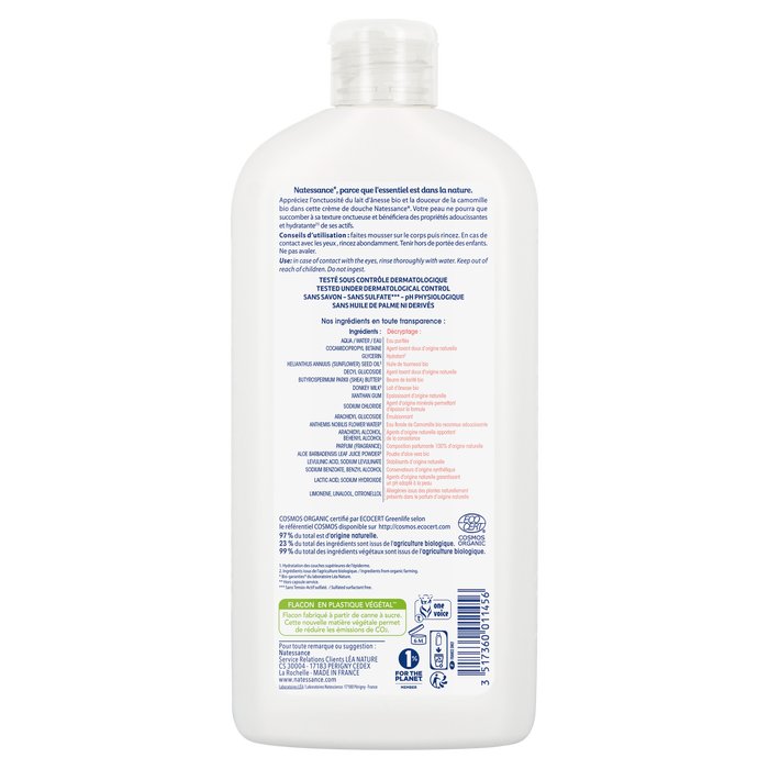 Boho Cosmetics Crème De Douche Lait D'ânesse Camomille 500 Ml - Natessance