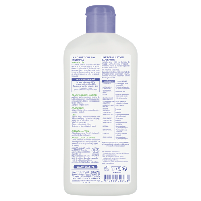 Boho Cosmetics Crème Lavante Surgras 250ml - Eau Thermale De Jonzac