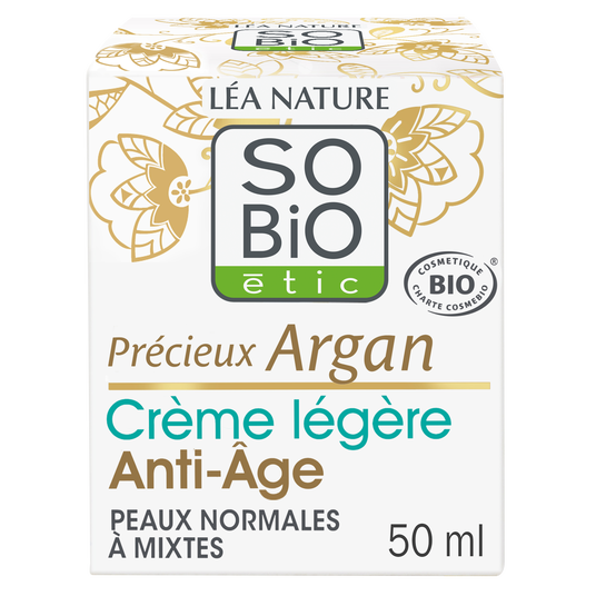 boho cosmetics Crème légère Anti-Âge Jour - Précieux Argan - SO'BiO étic