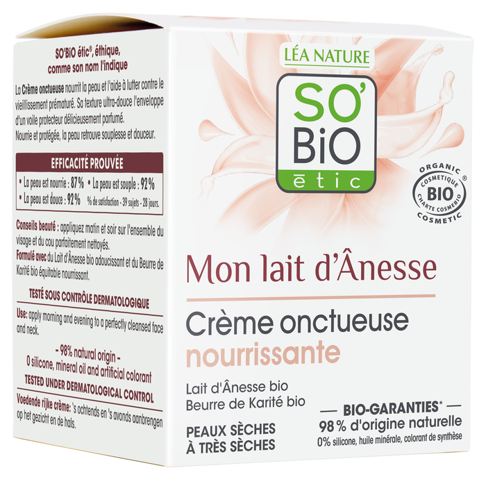 Boho Cosmetics Crème Onctueuse Nourrissante - Mon Lait D'ânesse - SO'BiO étic