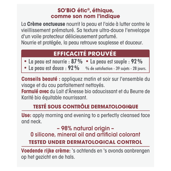 Boho Cosmetics Crème Onctueuse Nourrissante - Mon Lait D'ânesse - SO'BiO étic